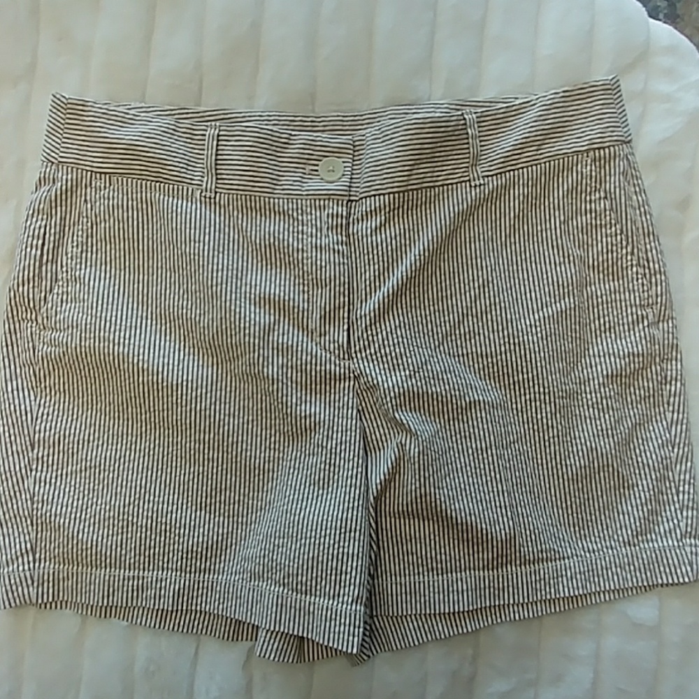 Purple & White Stripe Seersucker Shorts